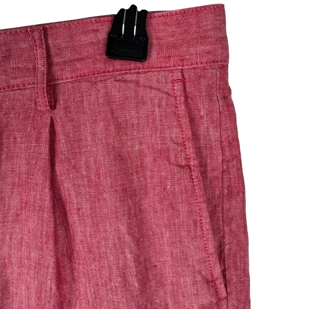 Banana Republic Linen‎ Shorts Mens 34W Pleated Red Pink 7